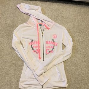Outer Banks zip up hoodie jacket Size S white/pink